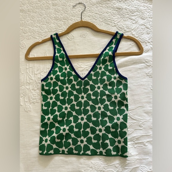 J. Crew Fitted Sweater-Tank in  Floral Jacquard - Picture 2 of 9